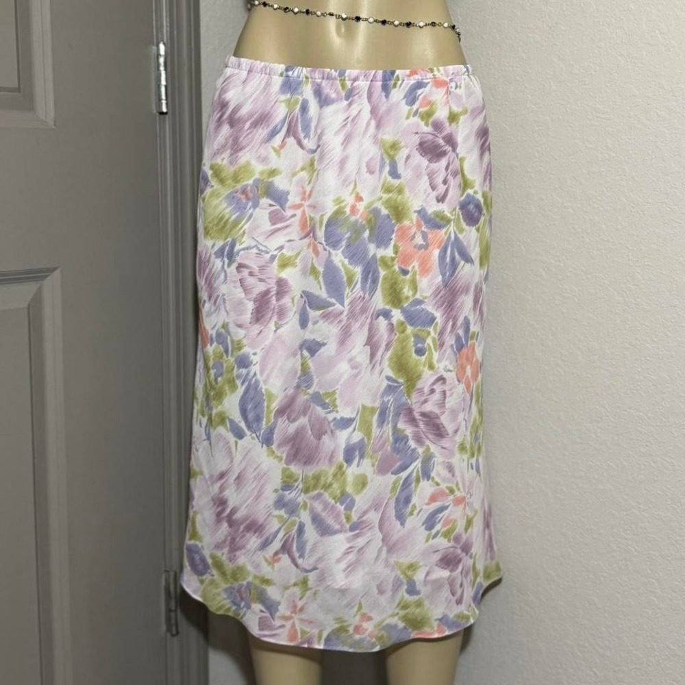 Leslie Fay pastel floral skirt